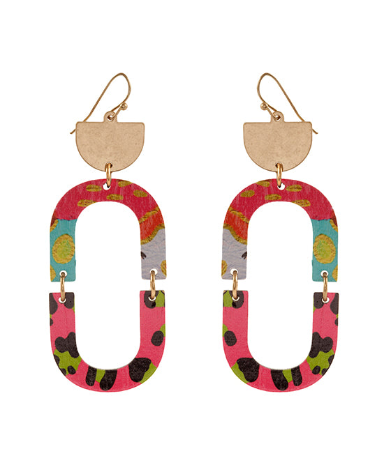 Wood Animal Print Earring
