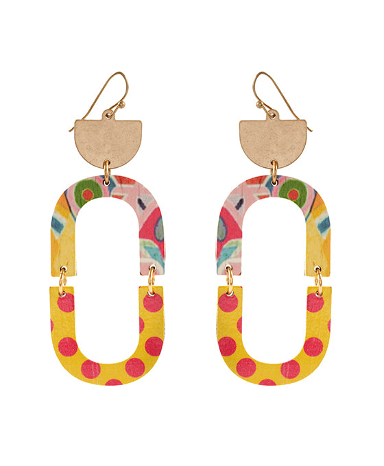 Wood Animal Print Earring