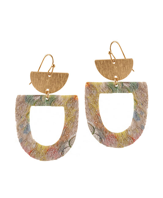 Metal Cowhide Earring