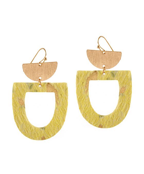 Metal Cowhide Earring