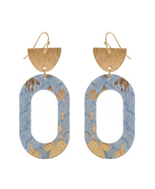 Metal Cowhide Earring