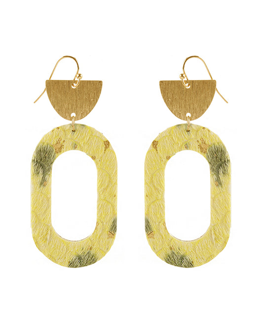 Metal Cowhide Earring