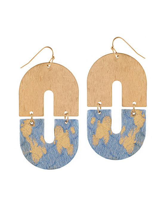 Metal Cowhide Earring