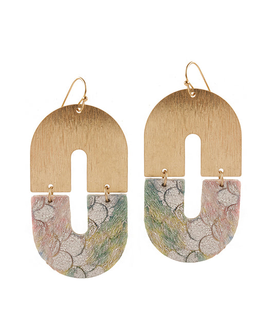 Metal Cowhide Earring