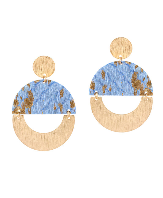 Metal Cowhide Earring