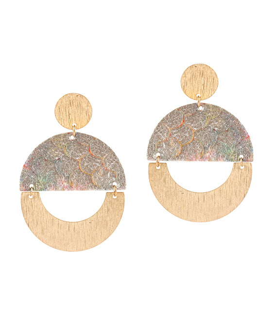 Metal Cowhide Earring