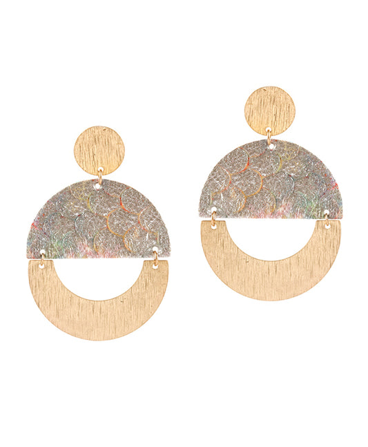 Metal Cowhide Earring