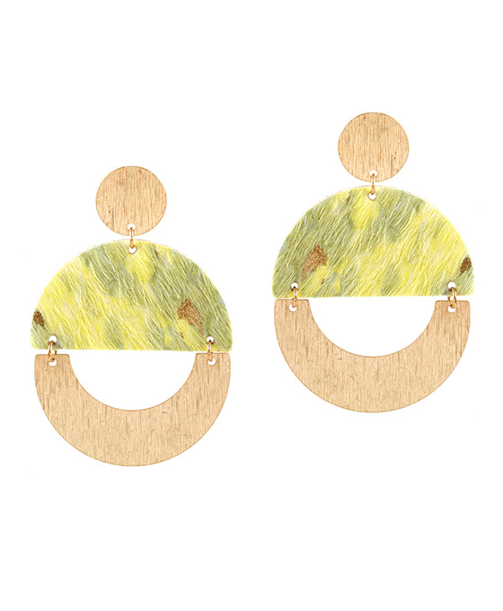 Metal Cowhide Earring