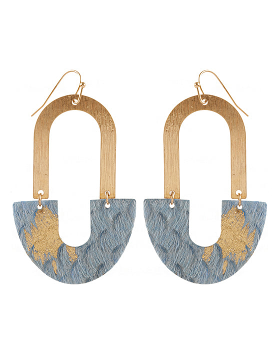 Metal Cowhide Earring