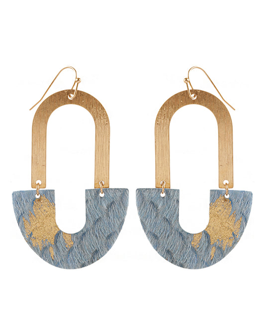 Metal Cowhide Earring