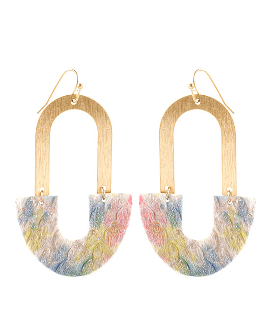 Metal Cowhide Earring