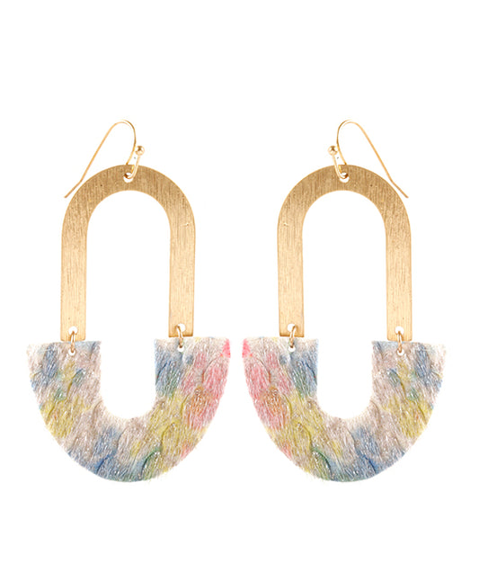 Metal Cowhide Earring