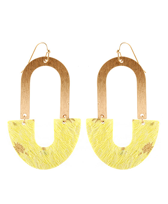 Metal Cowhide Earring