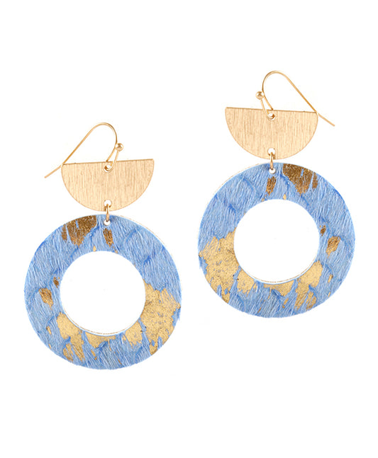 Metal Cowhide Earring