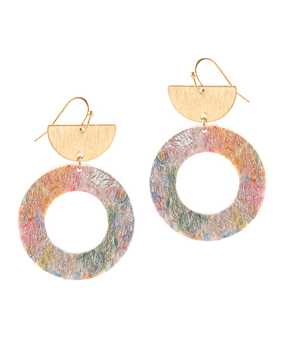 Metal Cowhide Earring