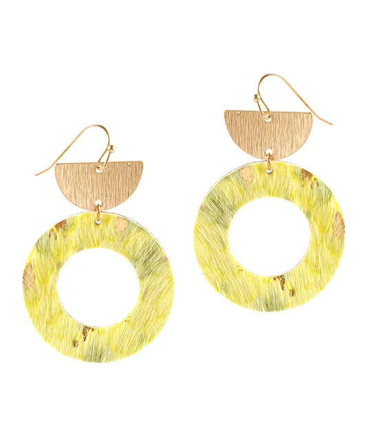 Metal Cowhide Earring