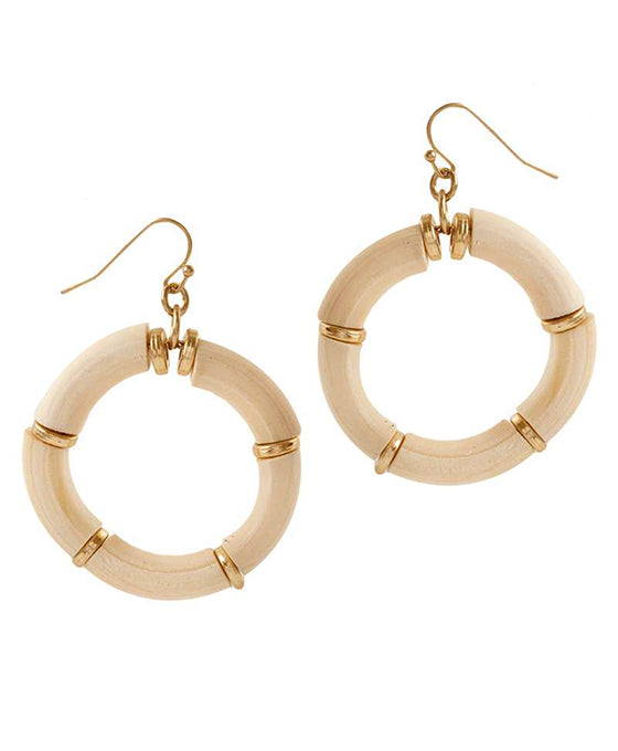 Wood Round Earring