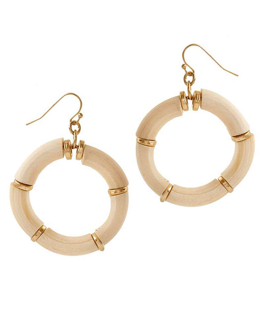 Wood Round Earring