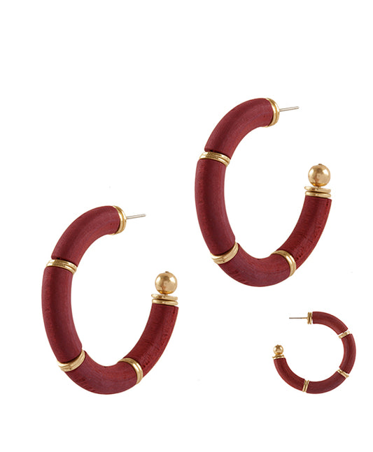40mm Wood Hoop Earring