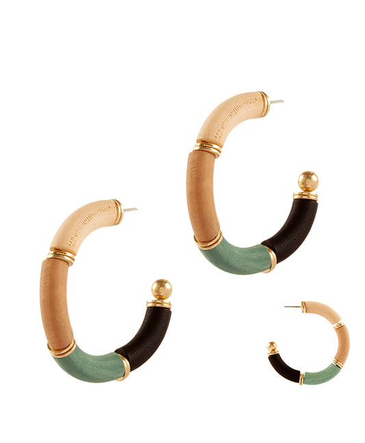 40mm Wood Hoop Earring