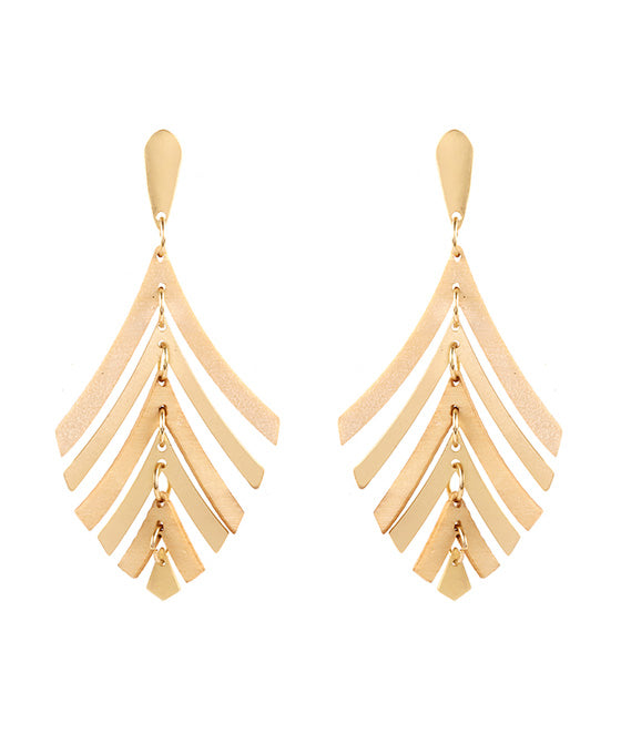Metal & Wood Leaf Post Earring