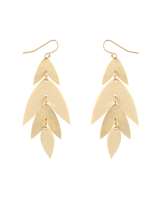 Metal & Wood Leaf Earring