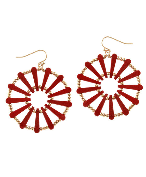 Wood & CCB Geometric Earring