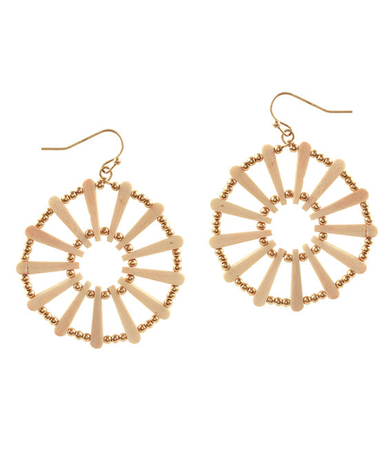 Wood & CCB Geometric Earring