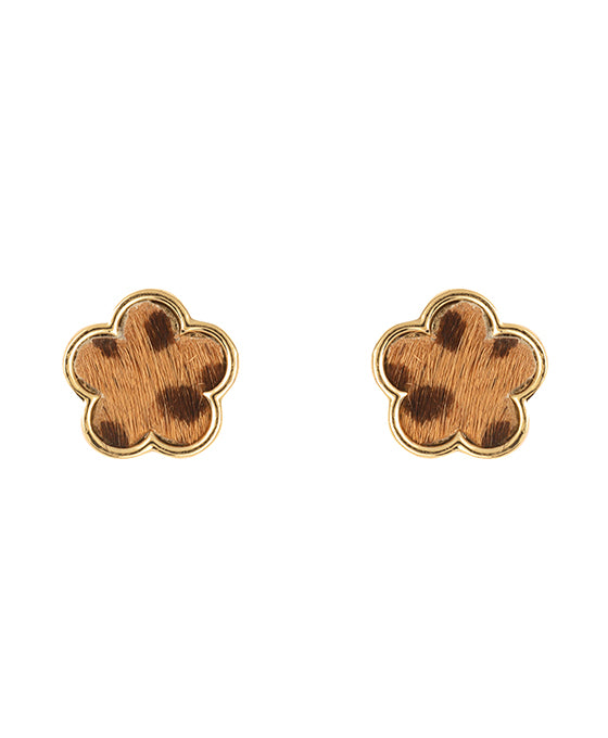 15mm Cowhide Clover Post Earring