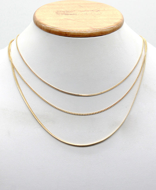 Thin 3 Layered Snake Necklace