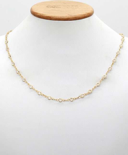 Bezel Round Cubic Necklace