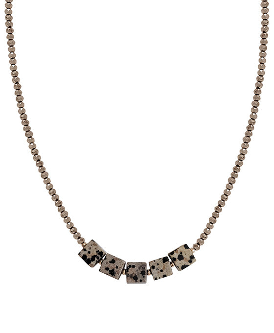 Square Stone Glass Necklace