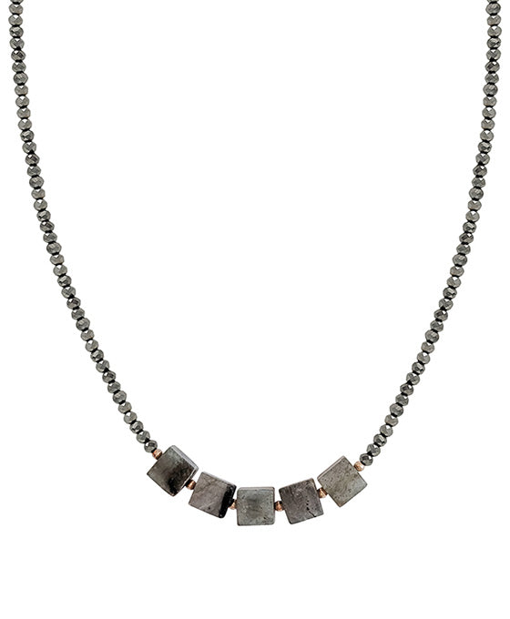Square Stone Glass Necklace