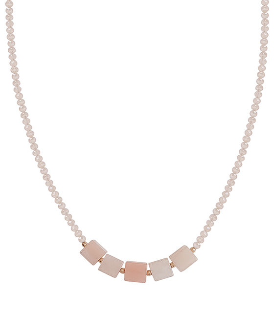 Square Stone Glass Necklace