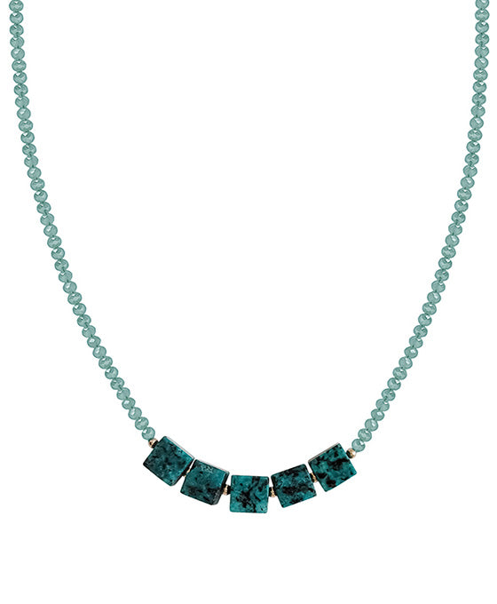 Square Stone Glass Necklace