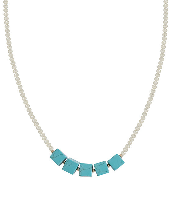 Square Stone Glass Necklace