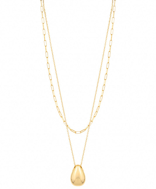 2 Layer Dome Metal Short Necklace