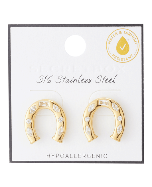 Stainless Steel Horseshoe Stud Earring