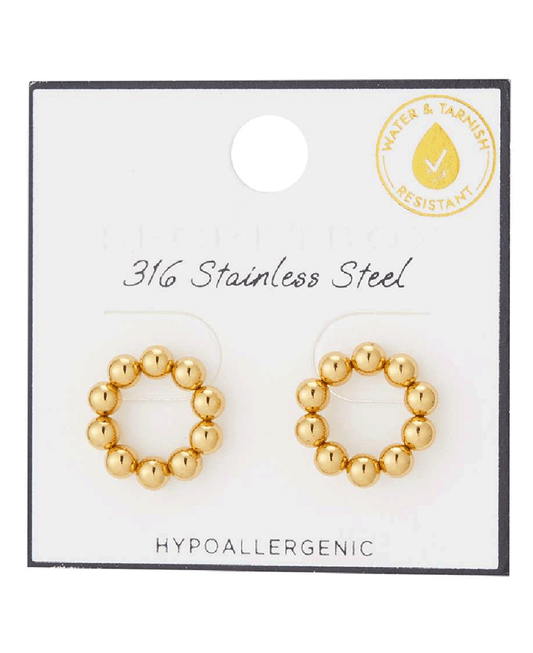 Stainless Steel Ball Round Stud Earring