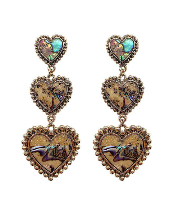 Heart 3 Drop Post Earring