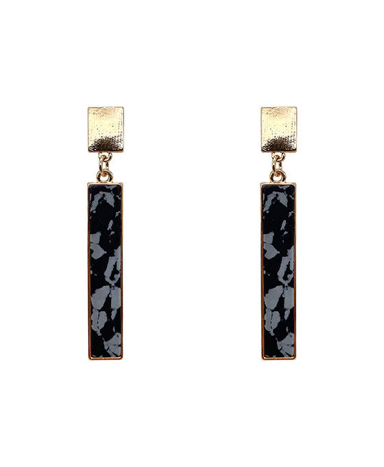 Genuine Stone Bar Drop Earring