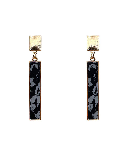 Genuine Stone Bar Drop Earring