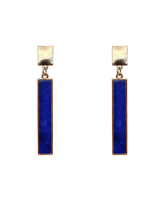 Genuine Stone Bar Drop Earring