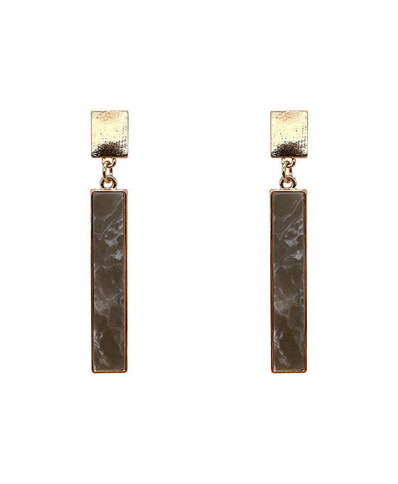 Genuine Stone Bar Drop Earring