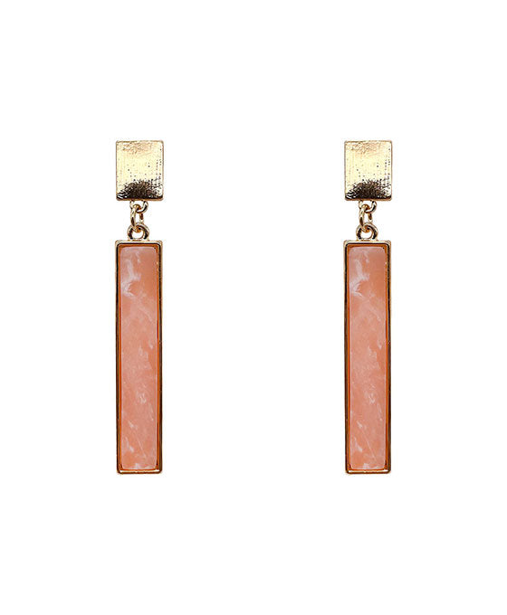 Genuine Stone Bar Drop Earring