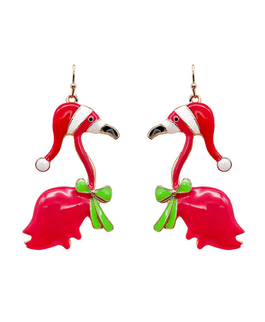 Colored Epoxy Flamingo Earring