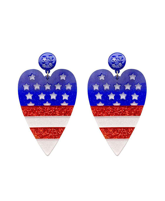 Acrylic Heart America Flag