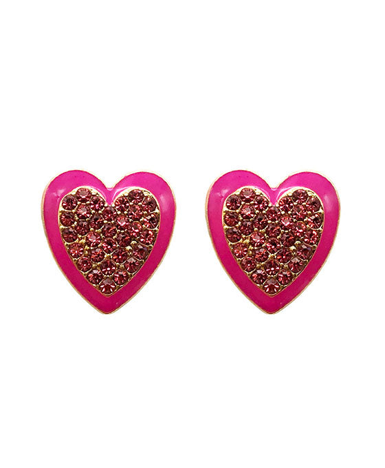 Heart Stone Post Earring