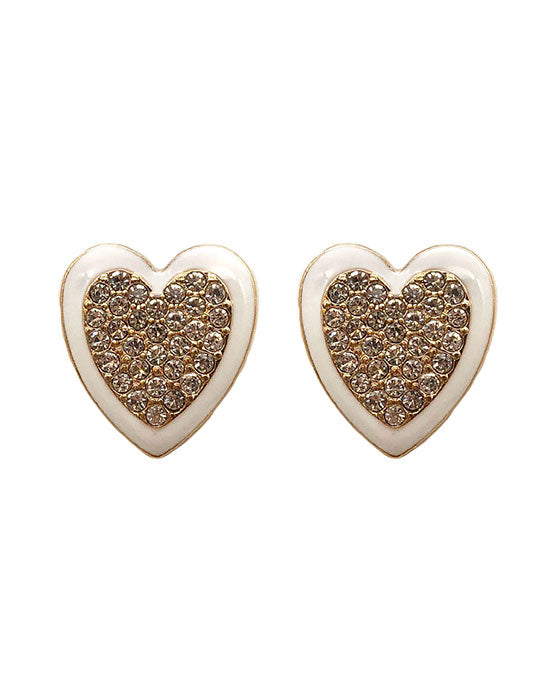 Heart Stone Post Earring