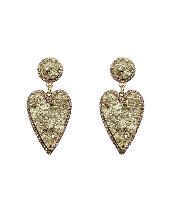 Druzy Heart Earring